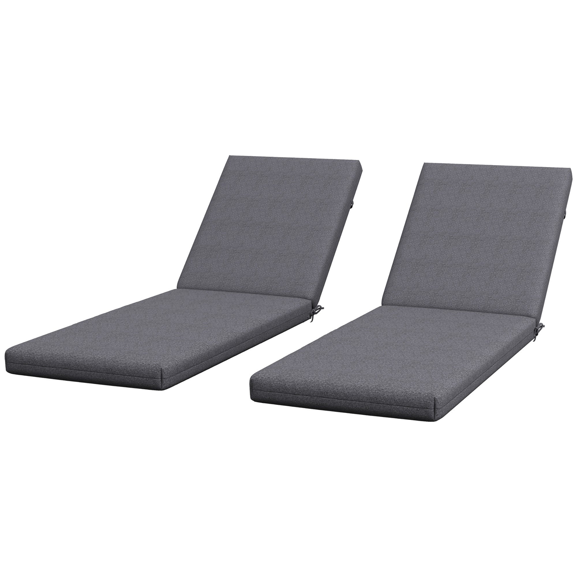 Outsunny 2-Piece Back and Seat Cushion Pillows Replacement, Patio Chair Cushions Set with Ties for Indoor Outdoor, Grey
