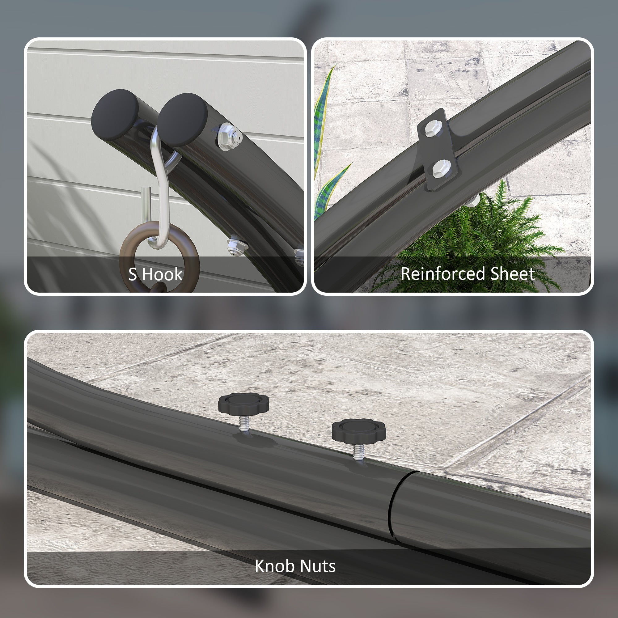 Outsunny Hammock Chair Stand, Heavy Duty Steel Hanging Chair Stand for Swing Chair, Egg Chair, with Extra Large Base, Black