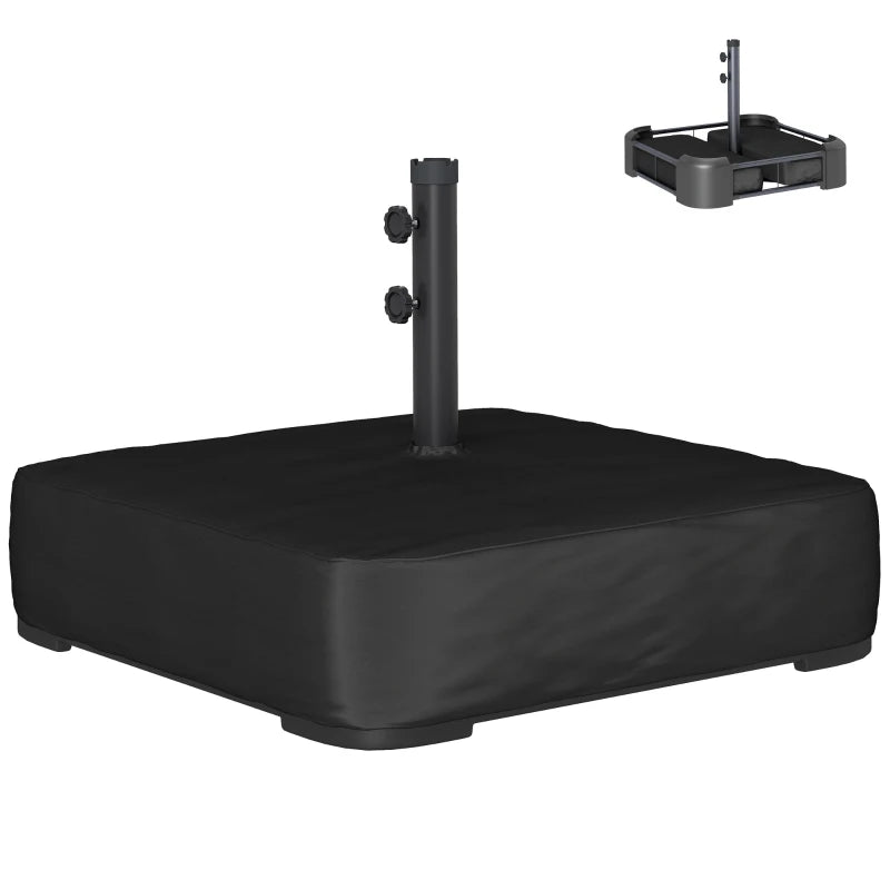 Garden Parasol Base 176 lbs Sand Filled Heavy Duty Stand for Cantilever Umbrellas and 1.89" Poles Black