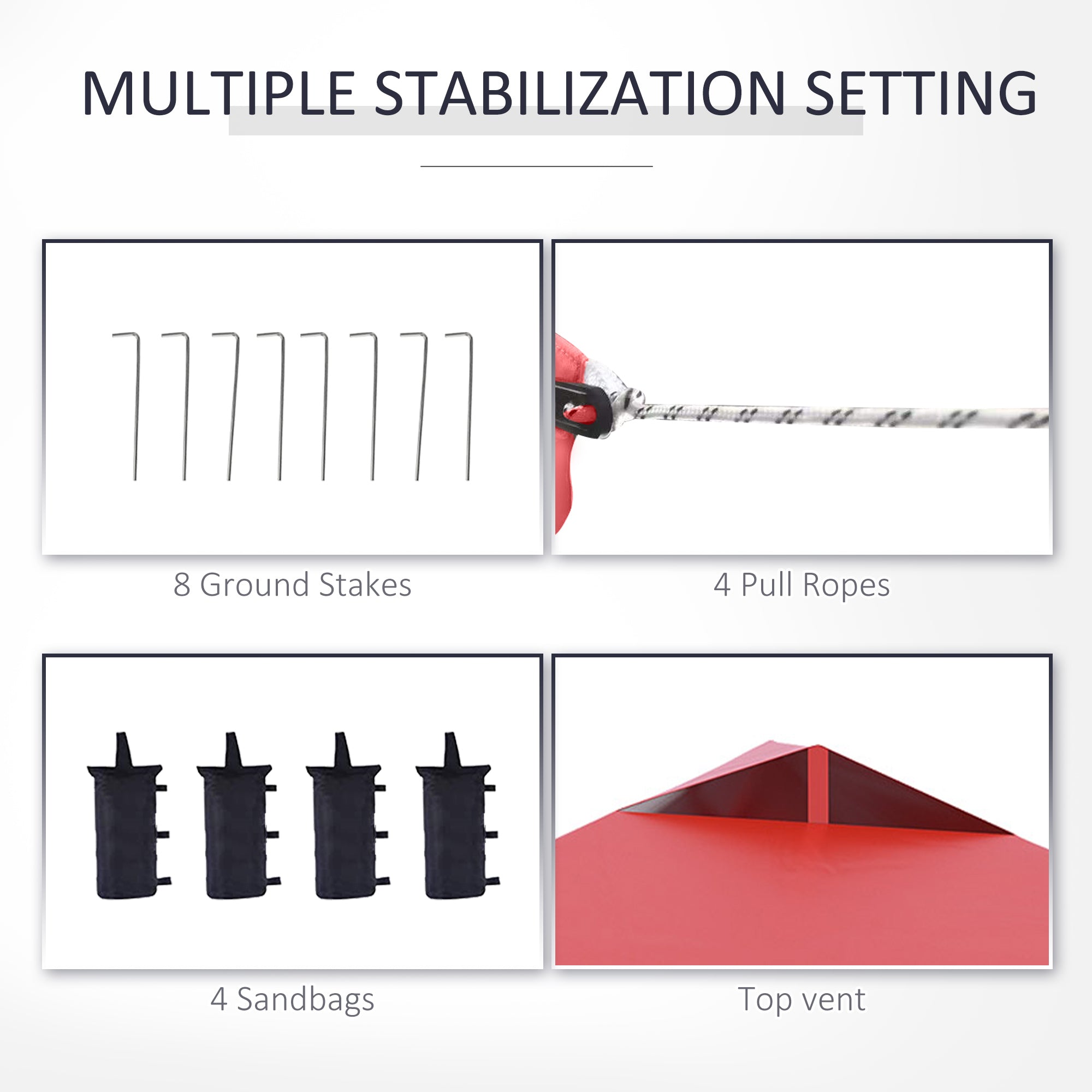 Outsunny 10' x 10' Pop Up Canopy Tent, Instant Shelter Tent with Sidewalls, Windows, Roller Bag and Sand Bags for Garden, Patio, Red