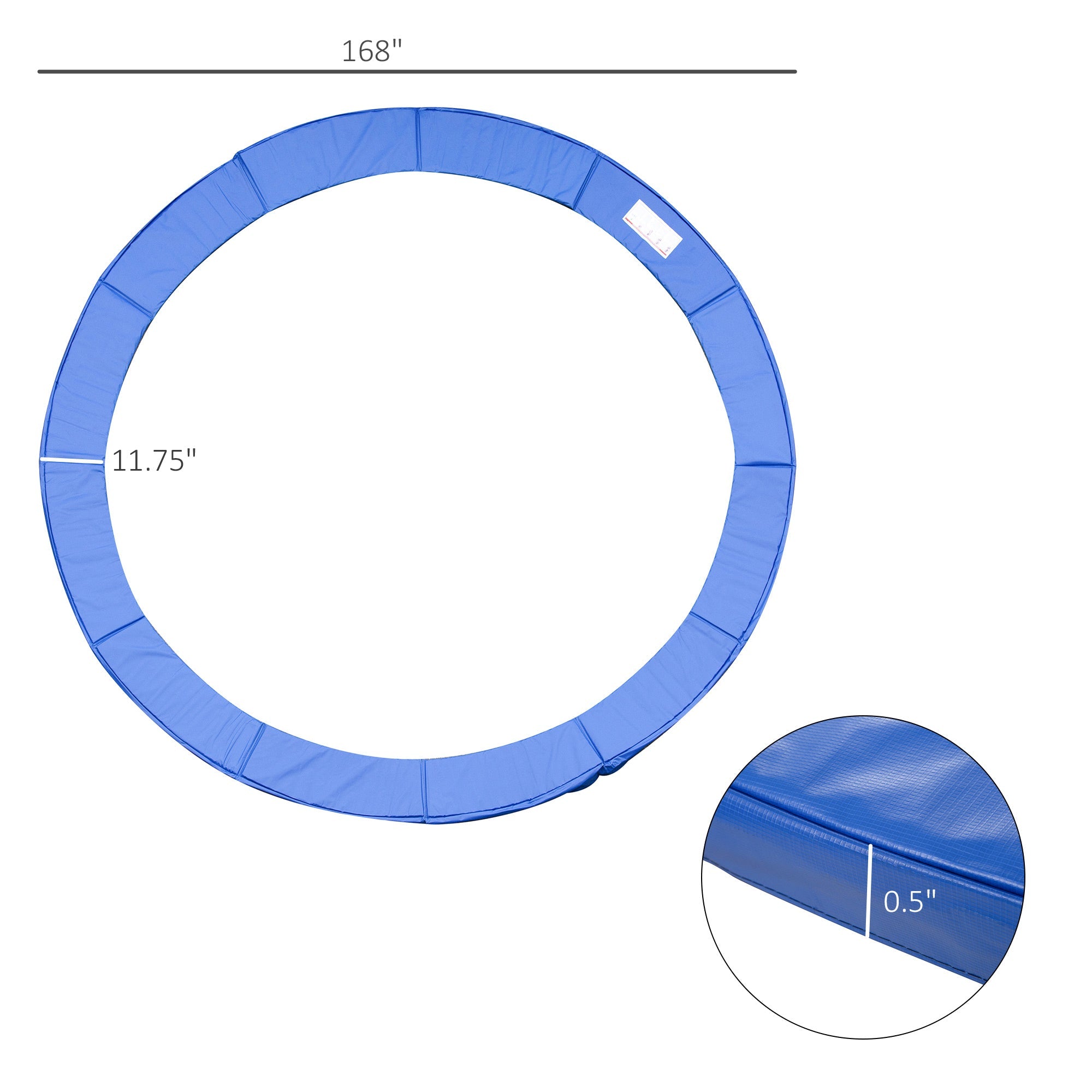 HOMCOM 14 FT Trampoline Pad Cover Replacement Round Frame,Blue