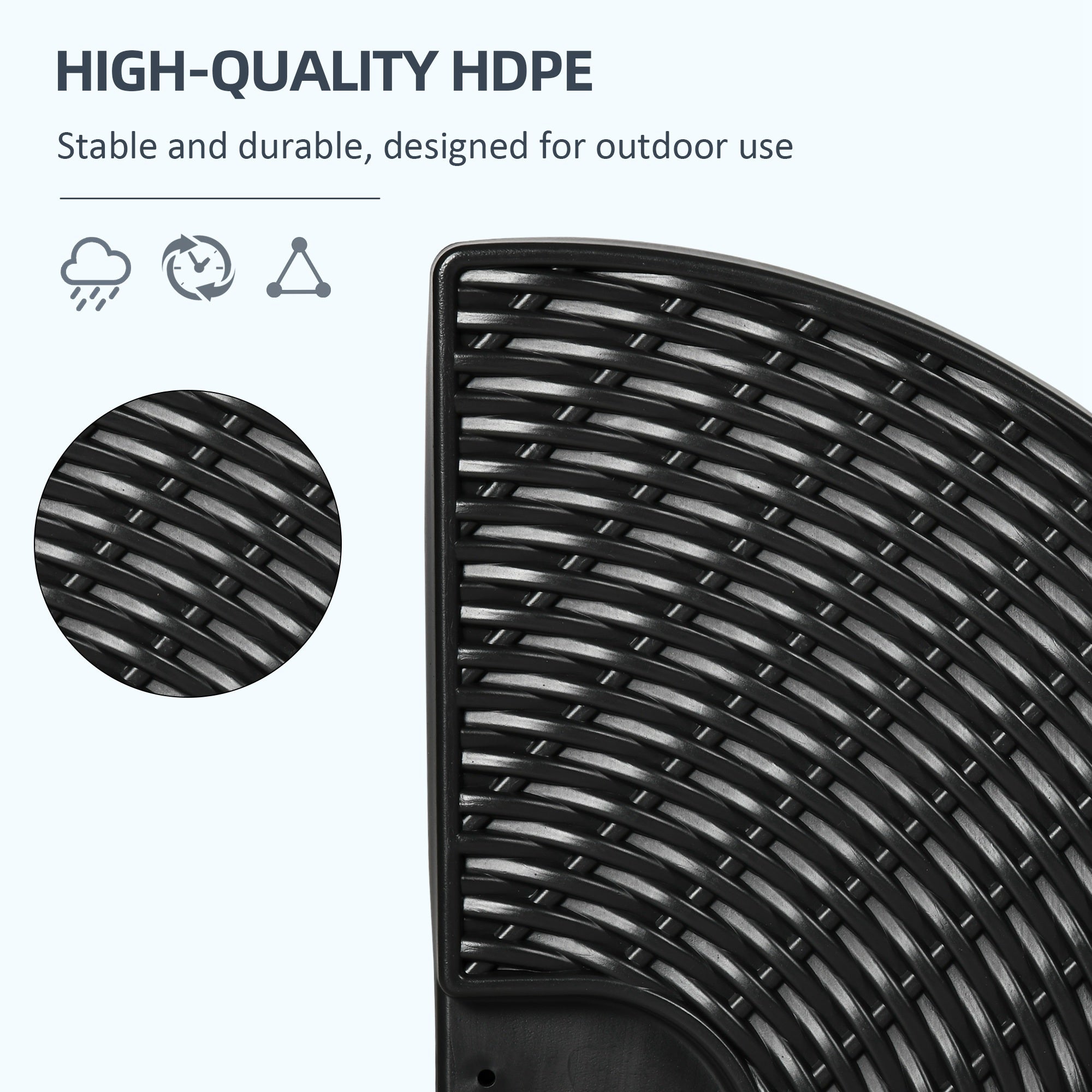 Outsunny Cantilever Umbrella Base Weights 4PCs Wicker Effect HDPE Water Sand Filled with Handles