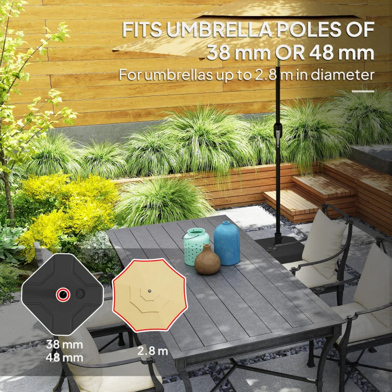 Square Patio Umbrella Base Holder, Outdoor Umbrella Stand, 17.7" L x 17.7" W x 9.8" H Black