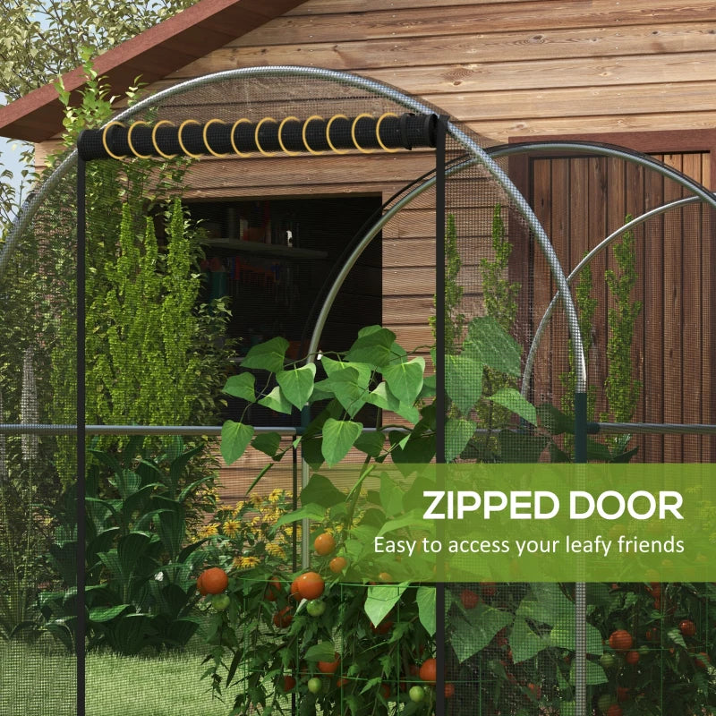 9.8' x 3.9' Crop Cage with Zipper Roll-Up Door, Mesh Plant Protection Tent from Animals with Galvanised Steel Frame