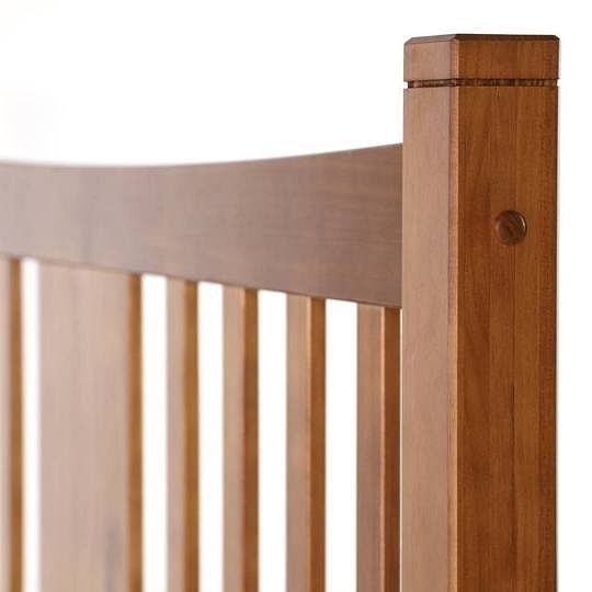 King Farmhouse Style Solid Wood Platform Bed Frame with Headboard in Walnut - Free Shipping