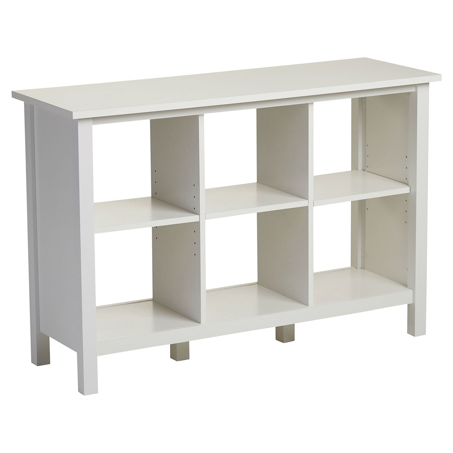 Adjustable Shelf 6-Cube Bookcase Storage Unit Sideboard in White - Free Shipping