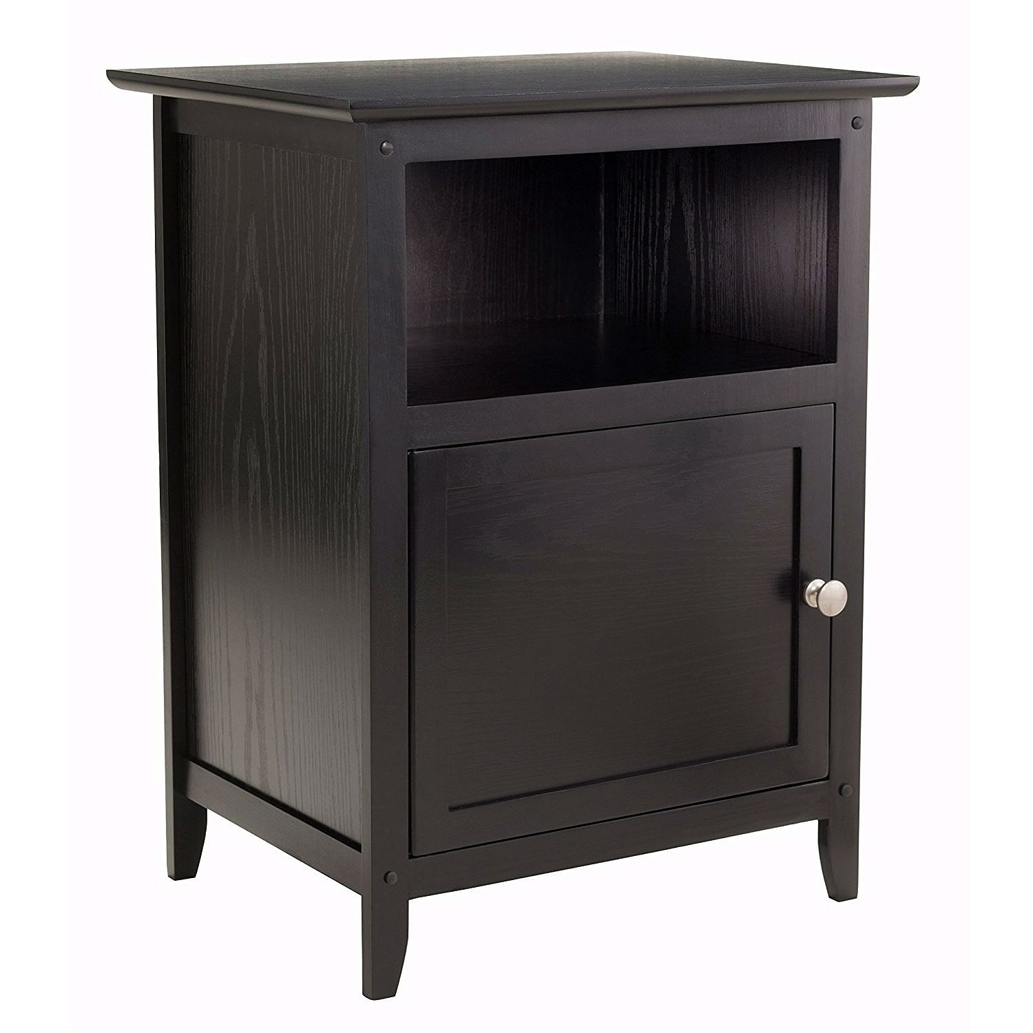 Black Shaker Style End Table Nighstand with Shelf - Free Shipping