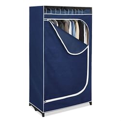Portable Clothes Closet Wardrobe in Blue Breathable Fabric - Free Shipping