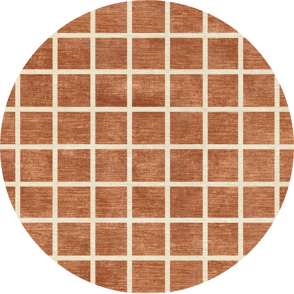 Caper Orange Natural Checkered Rug