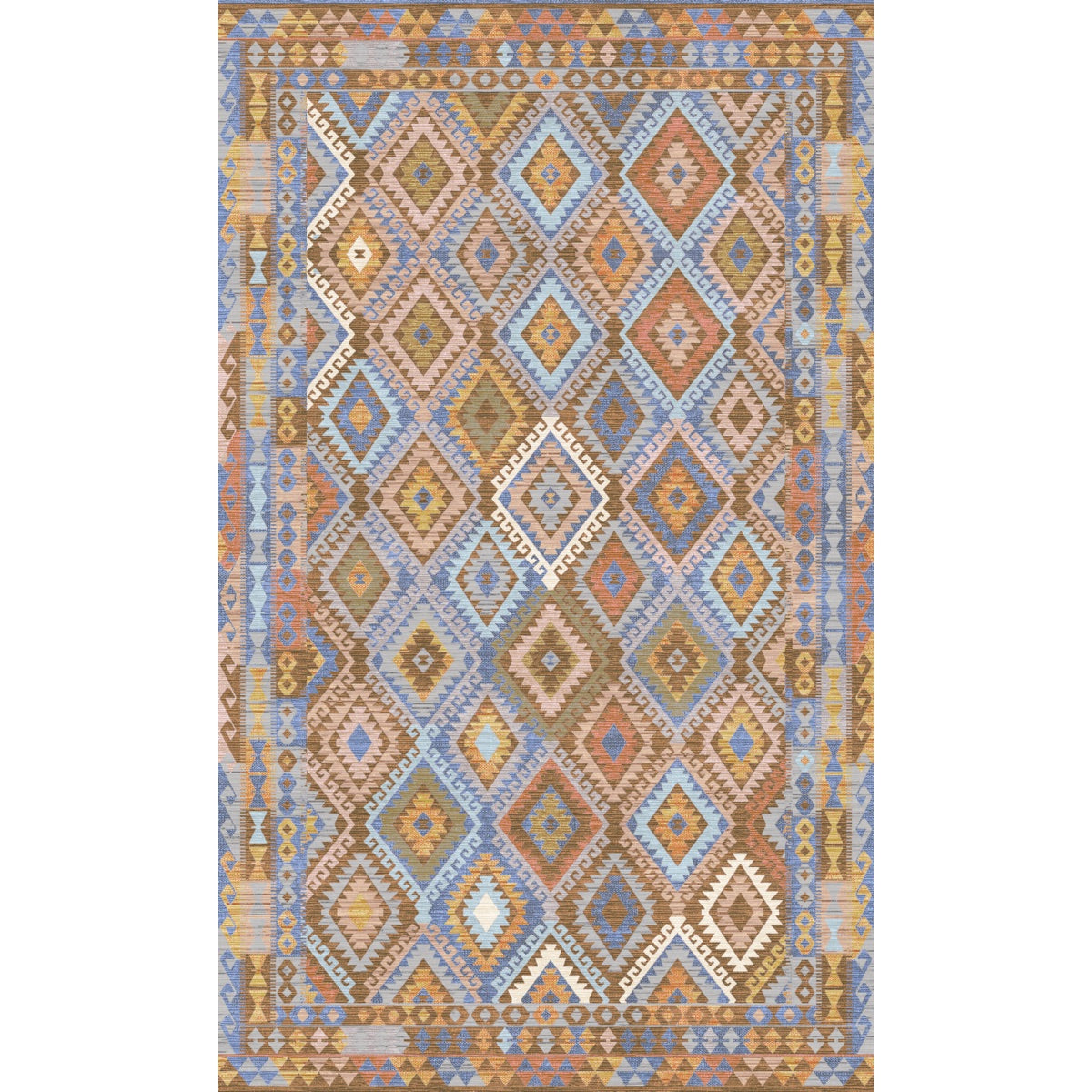 Assania Blue Brown Multi Rug