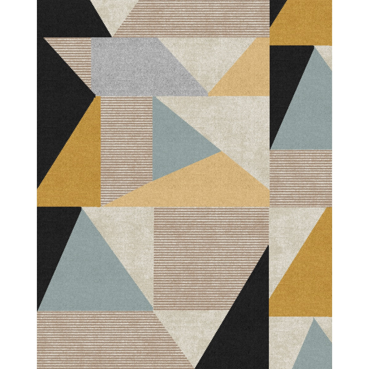 Mizza Black Yellow Multicolor Rug
