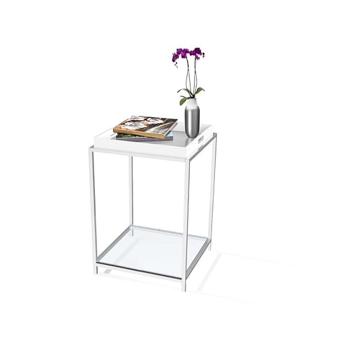 Modern Classic Metal End Table with White Removable Tray - Free Shipping