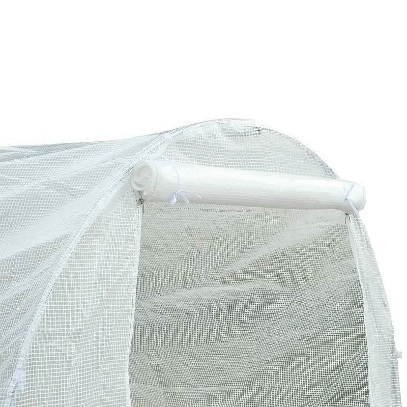 14.7 Ft x 6.5 Ft Outdoor Greenhouse w/ Heavy Duty Steel Frame and White PE Cover - Free Shipping