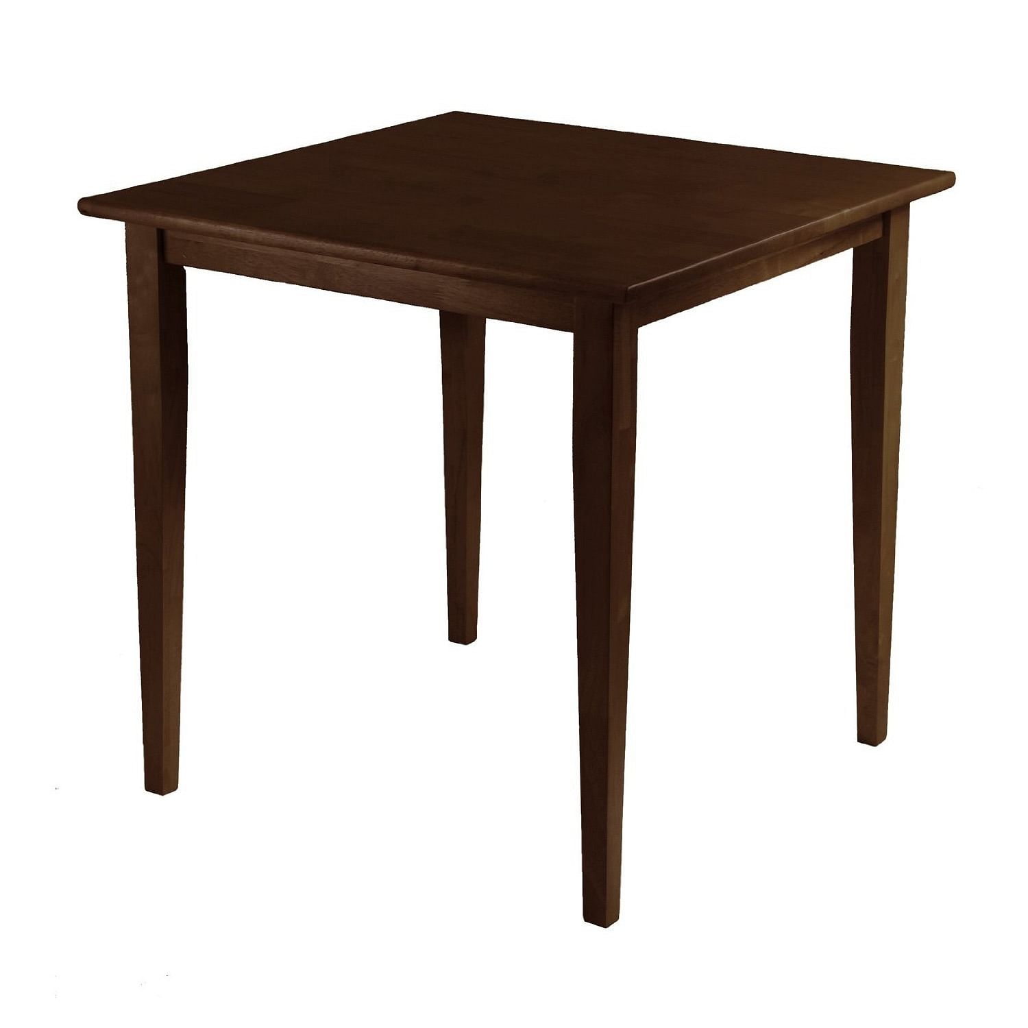Square Wood Shaker Style Dining Table in Antique Walnut Finish - Free Shipping
