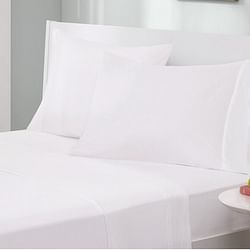 Full Size 4-Piece Cotton Blend Jersey Sheet Set in White - Free Shipping