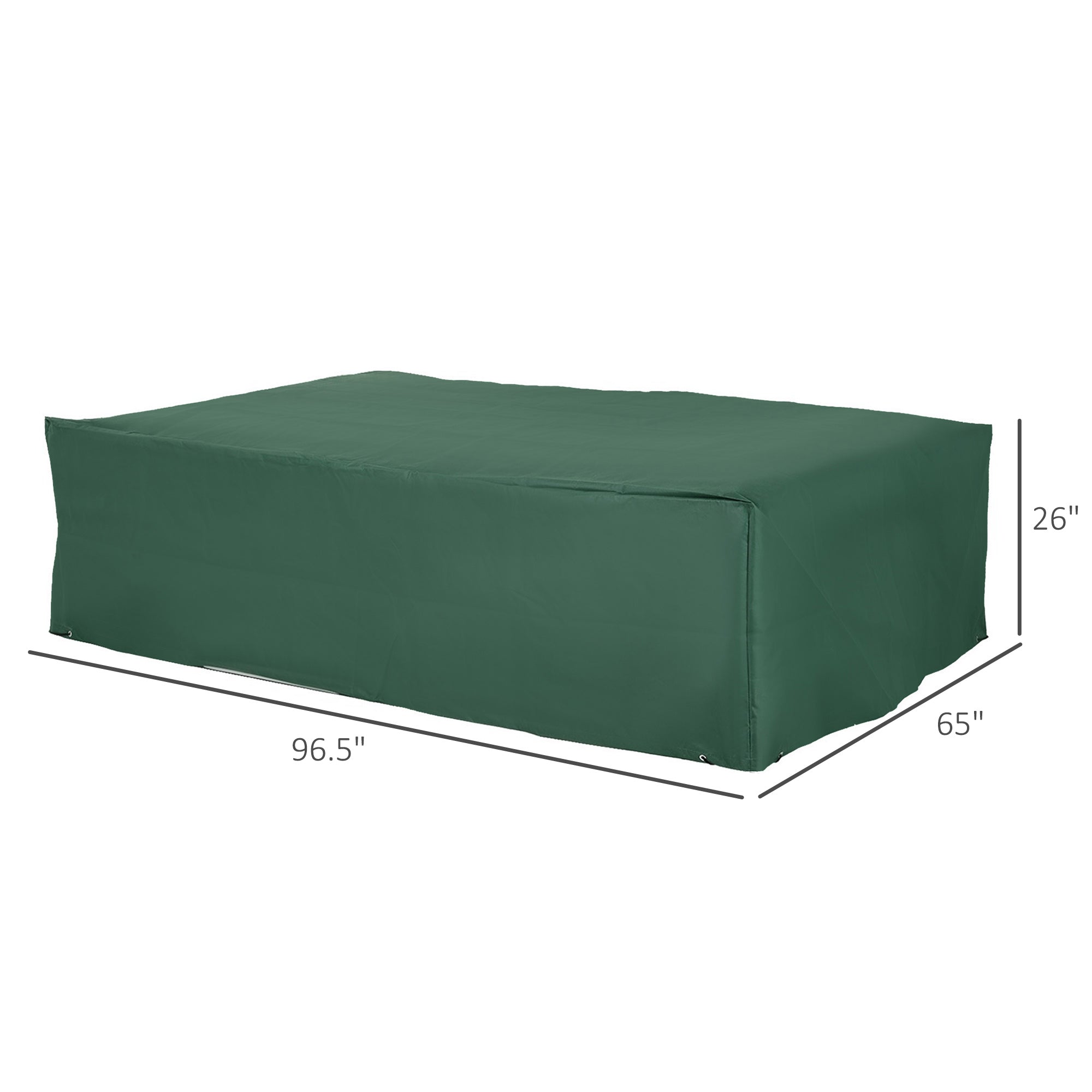 Outsunny Patio Furniture Cover Waterproof Outdoor Rattan Wicker UV Rain Protector Dark Green for 5-7 Pieces