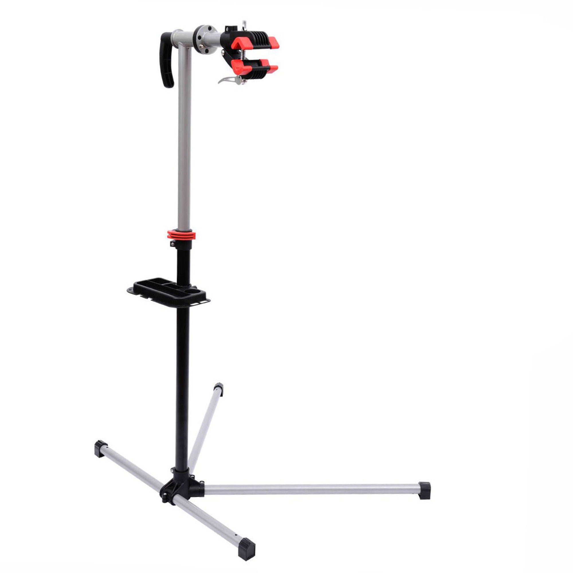 HOMCOM Bike Repair Stand Adjustable 47" To 75" with Tool Tray Bicycle Cycle Maintenance Rack Workstation