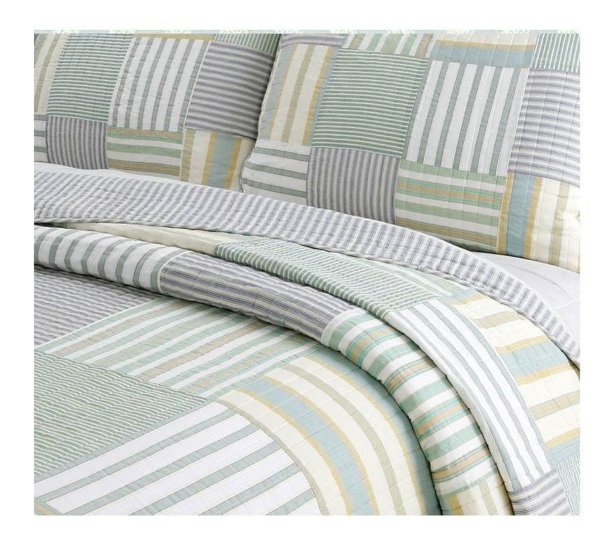 King Size Soft Reversible Patches 100% Cotton Quilt Set - Free Shipping
