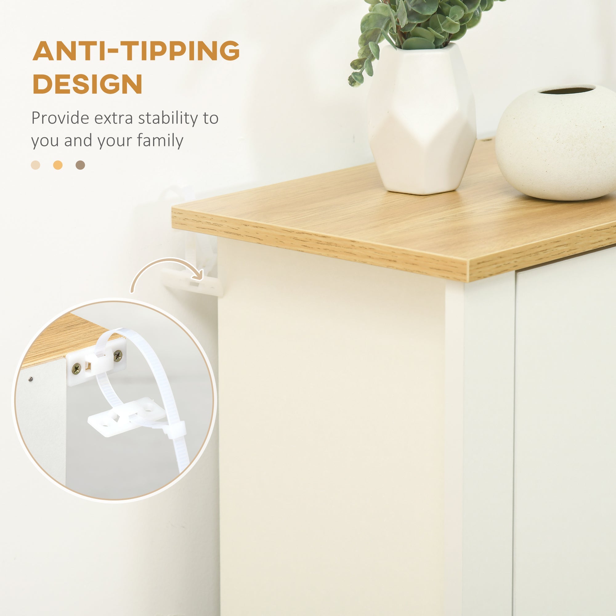 HOMCOM Shoe Storage Cabinet with 3 Flip Drawers and Adjustable Shelves for 18 Pairs of Shoes, White