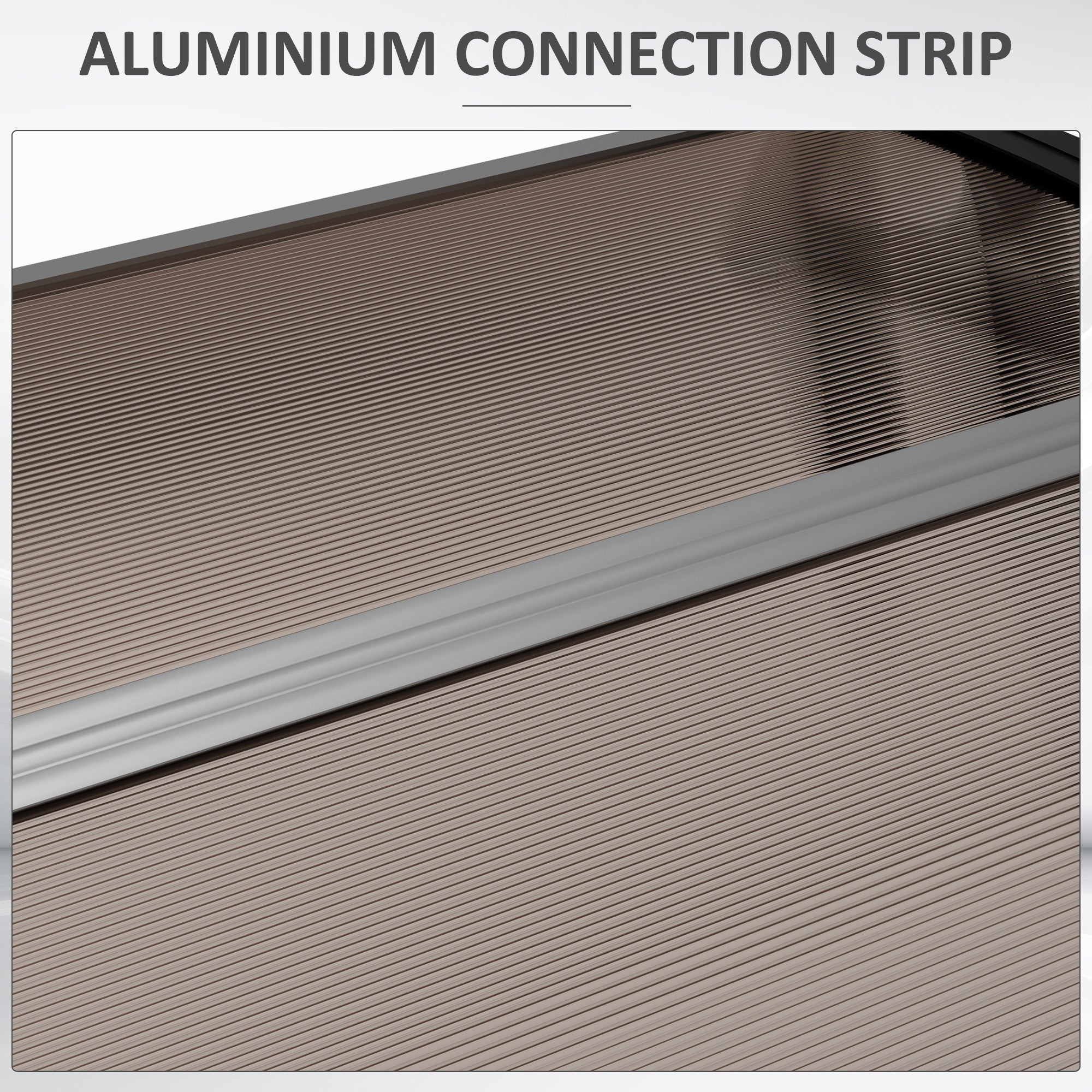 Outsunny UV Protection Awning: 119.3"x37.8" Polycarbonate Front Door Patio Shade Canopy for Outdoor Coverage, Brown
