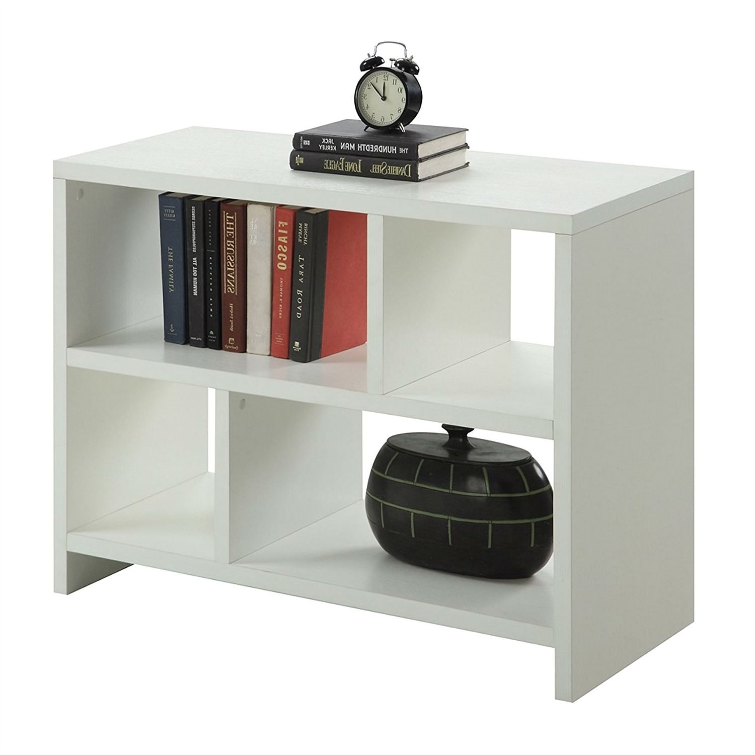 White 2-Shelf Modern Bookcase Console Table - Free Shipping