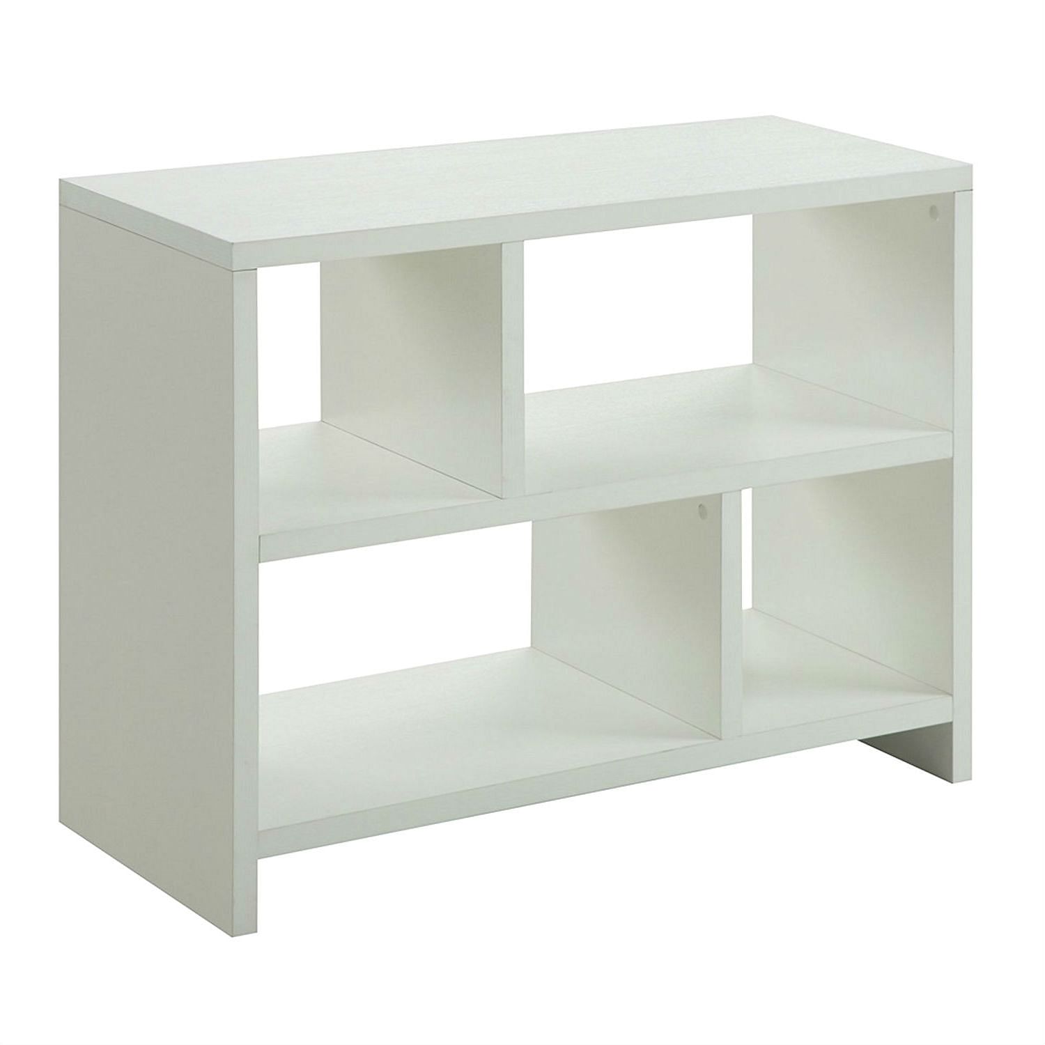 White 2-Shelf Modern Bookcase Console Table - Free Shipping