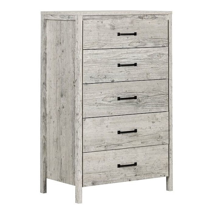 Modern Washed Pine 5 Drawer Storage Chest - Free Shipping