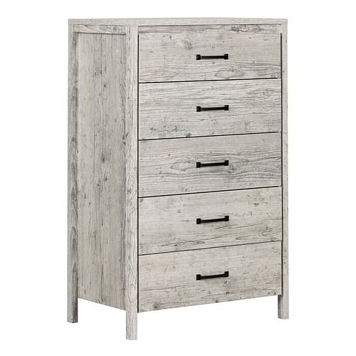 Modern Washed Pine 5 Drawer Storage Chest - Free Shipping