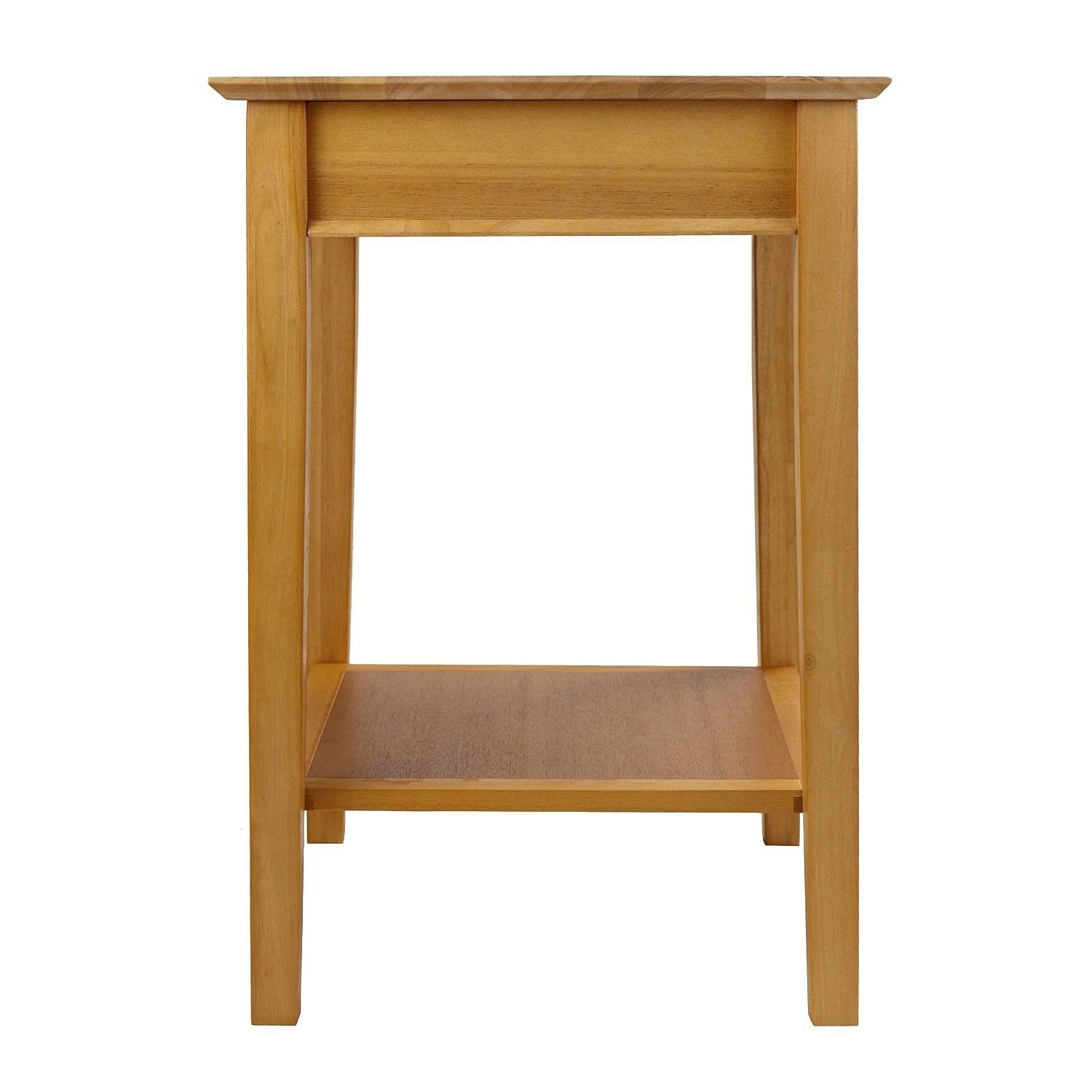 Modular Wooden Printer Stand with Drawer and Bottom Shelf in Honey - Free Shipping