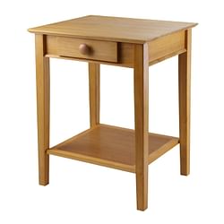 Modular Wooden Printer Stand with Drawer and Bottom Shelf in Honey - Free Shipping