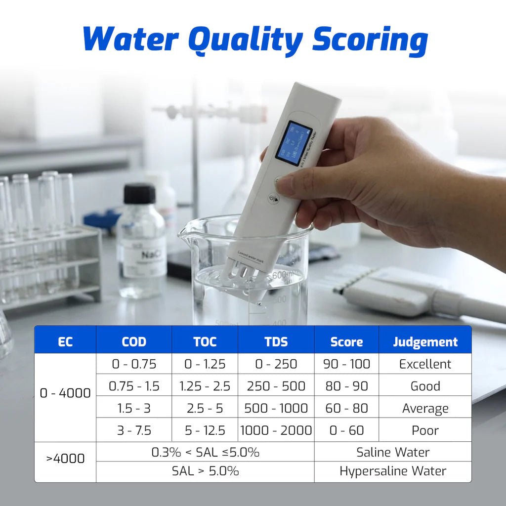 Multi-Parameter 9-in-1 Water Quality Tester with UV Absorbance, Smart Color Display & Temperature Compensation Price