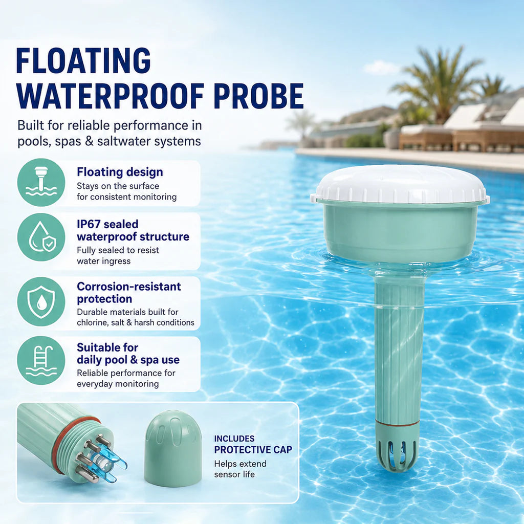 8-in-1 Smart Wi-Fi Pool Water Monitor with Tuya App – pH, ORP, Chlorine, TDS, EC, Salinity & Temperature
