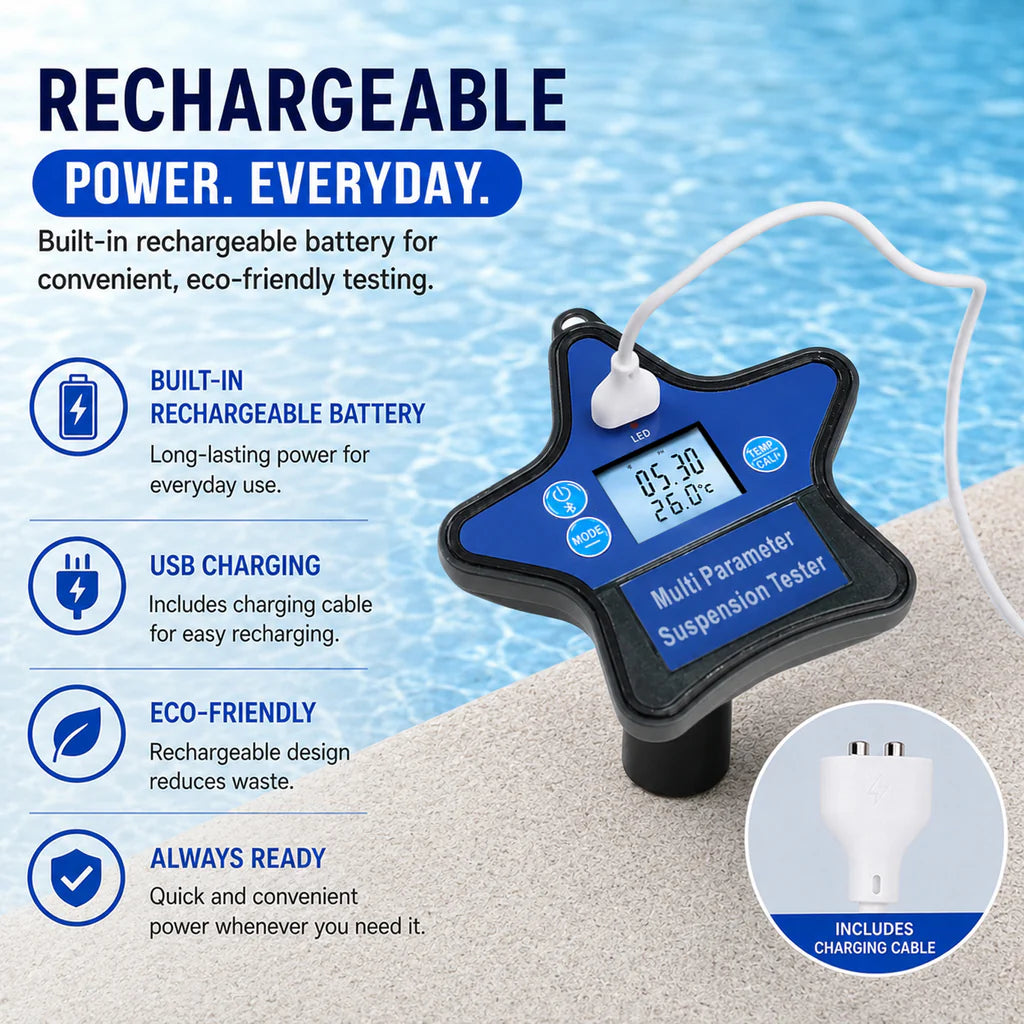 Smart Floating 9-in-1 Water Quality Tester with Wi-Fi, Tuya App & Rechargeable Battery