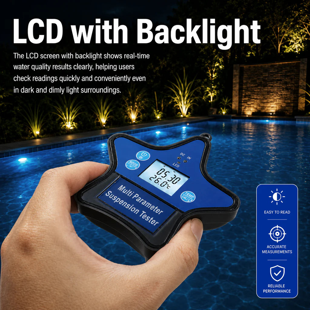 Smart Floating 9-in-1 Water Quality Tester with Wi-Fi, Tuya App & Rechargeable Battery
