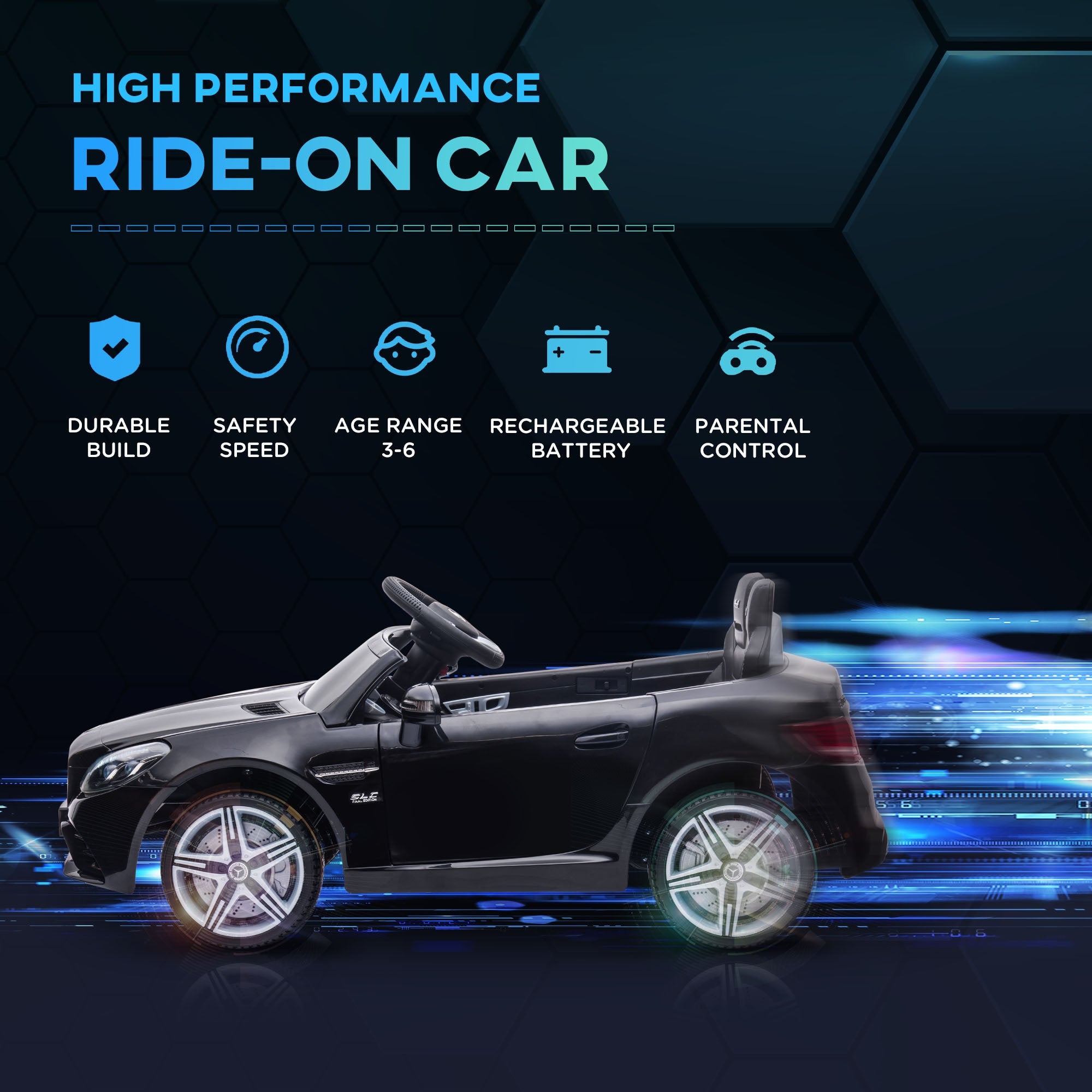 Aosom Electrifying Adventures: 12V Kids Electric Ride-On Car with Parental Remote, Music, Lights, Suspension for 3-6 Years, Black