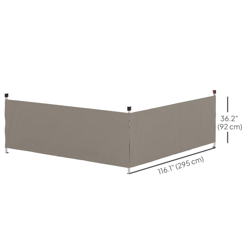 Canopy Sidewalls for 10' x 10' or 10' x 20' Pop up Canopy, 2 PCS Canopy Half Walls Only, Grey