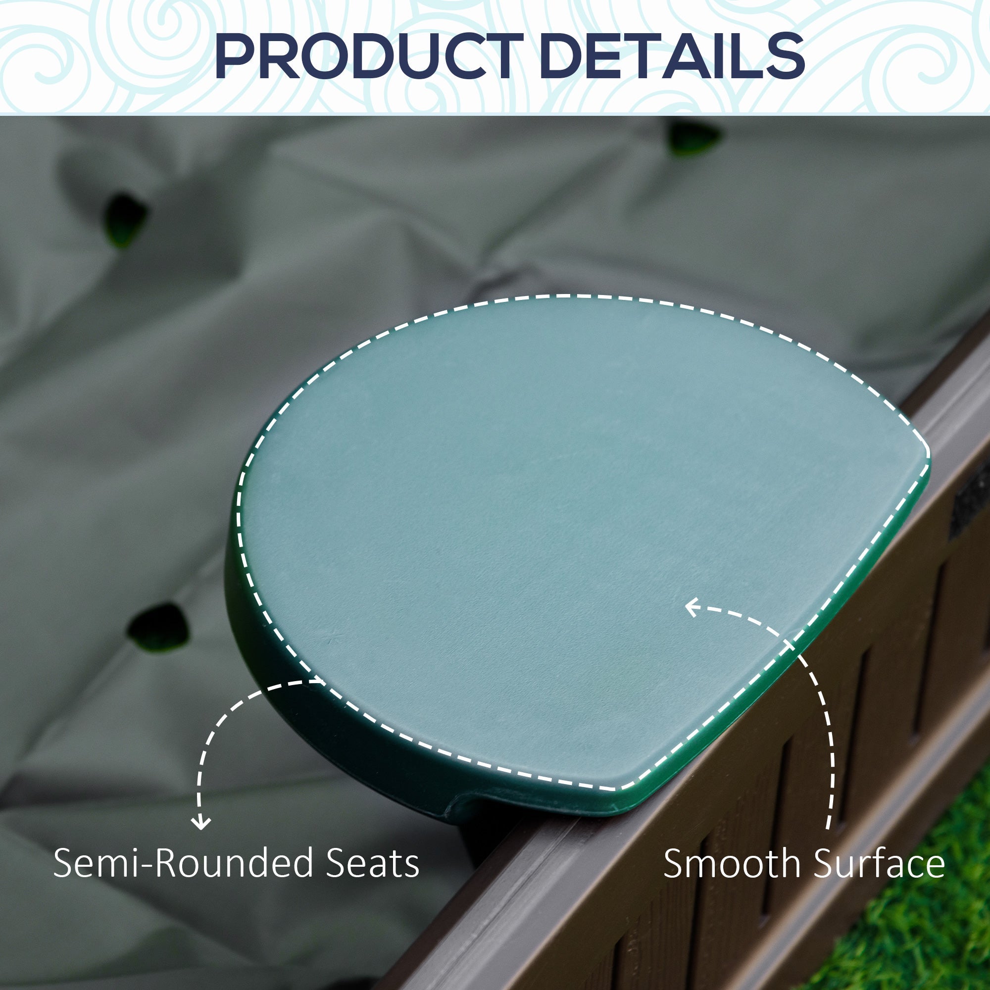 Outsunny Sandbox for Kids with Cover DIY Sandpit Outdoor Play 3 Seats Bottom Liner Backyard