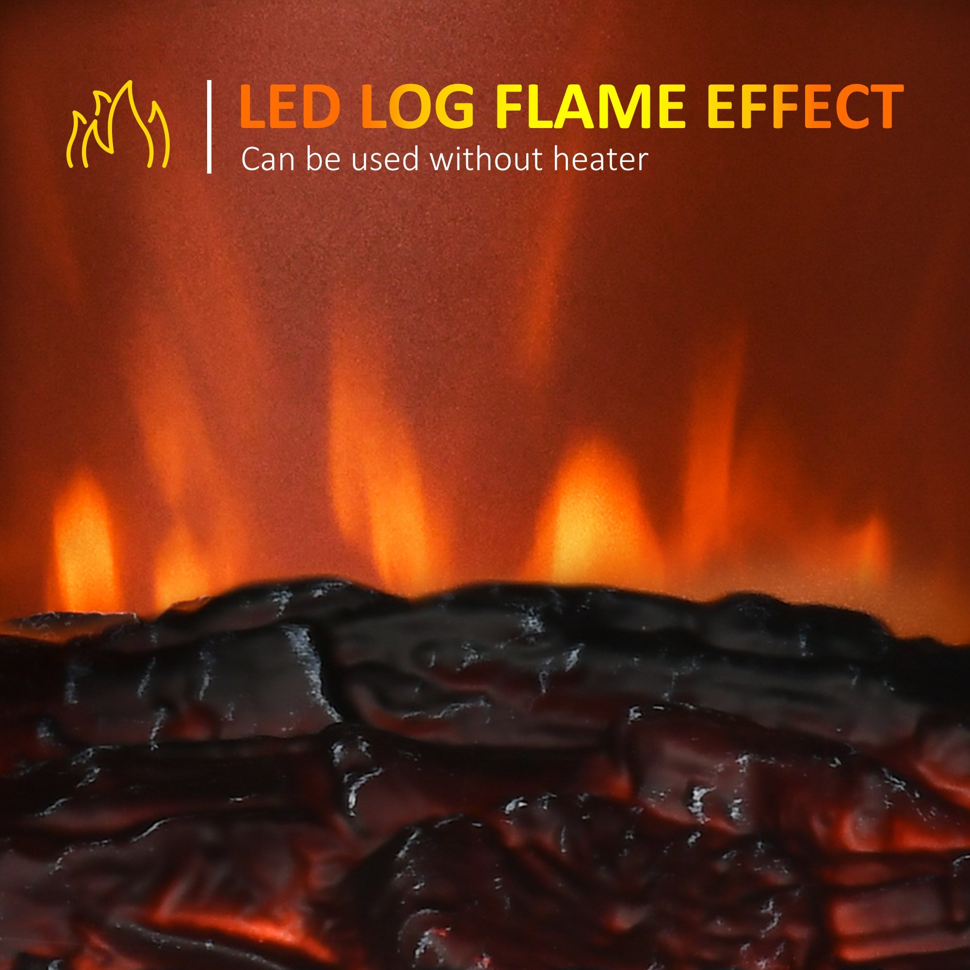 HOMCOM 22" Infrared Electric Fireplace Stove, Freestanding Fireplace Heater with 3D Flame Effect, 1000W/1500W, Black