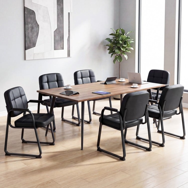 Waiting Room Guest Chairs Set of 4 Leather Office Reception Chairs