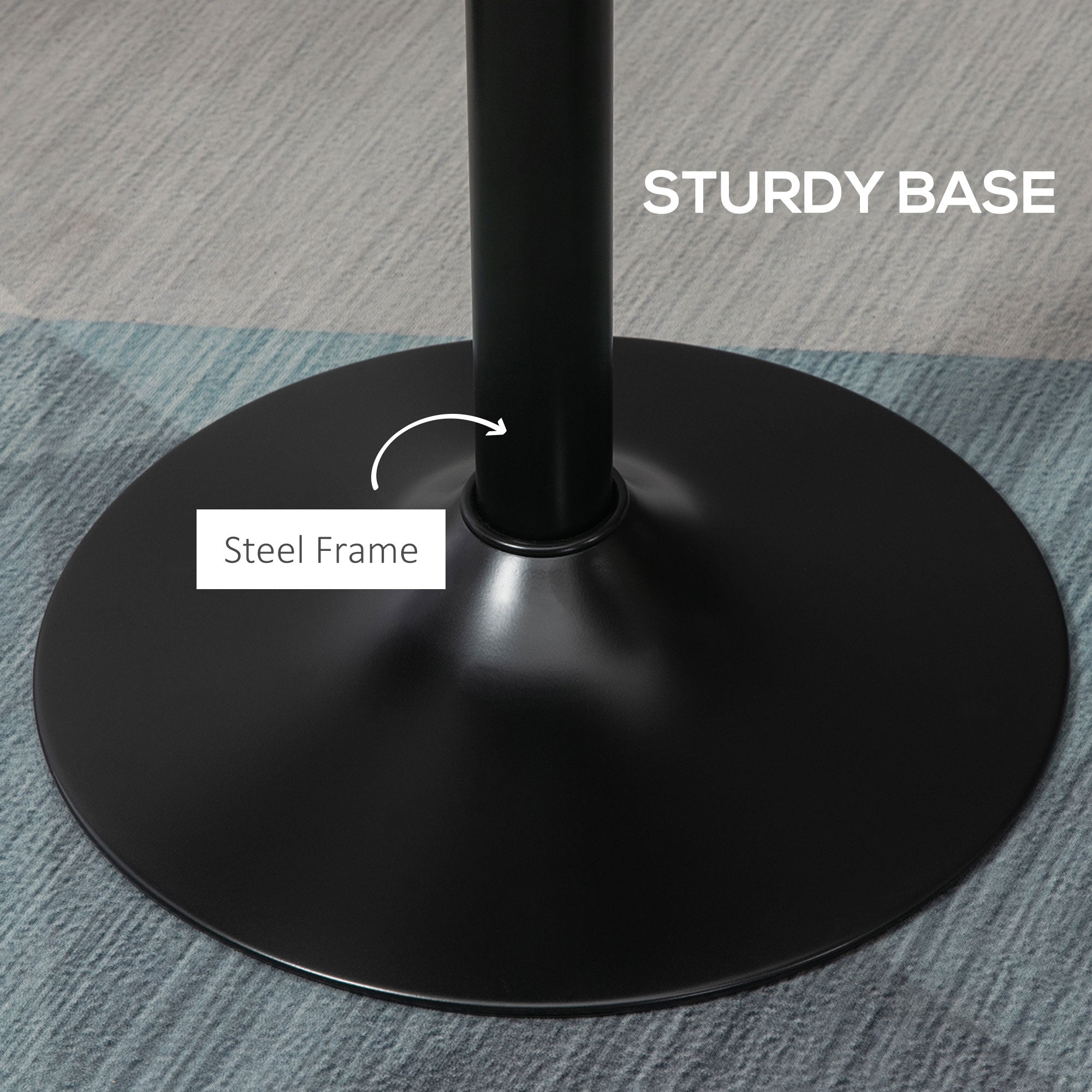 HOMCOM 42" Rustic Bar Table Industrial Chic Round Bistro Table Metal Base Elm Wood Top Bar Height Pub Table Kitchen Breakfast