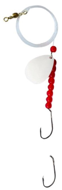 Double Hook Colorado Spinner – White Widow Blade Lure