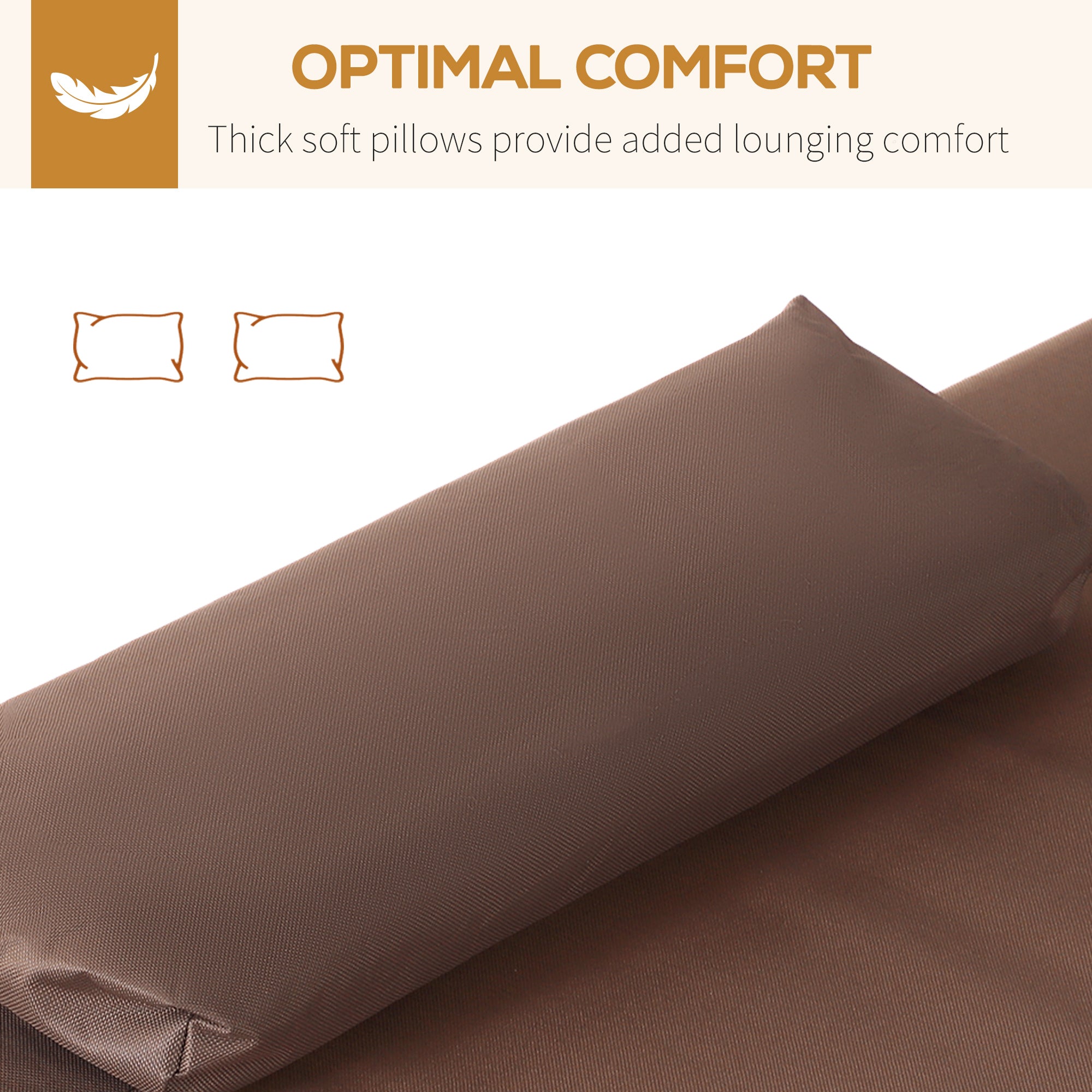 Outsunny 79" Spacious Double Sun Lounger Hammock Bed Outdoor with Pillow Canopy Grey