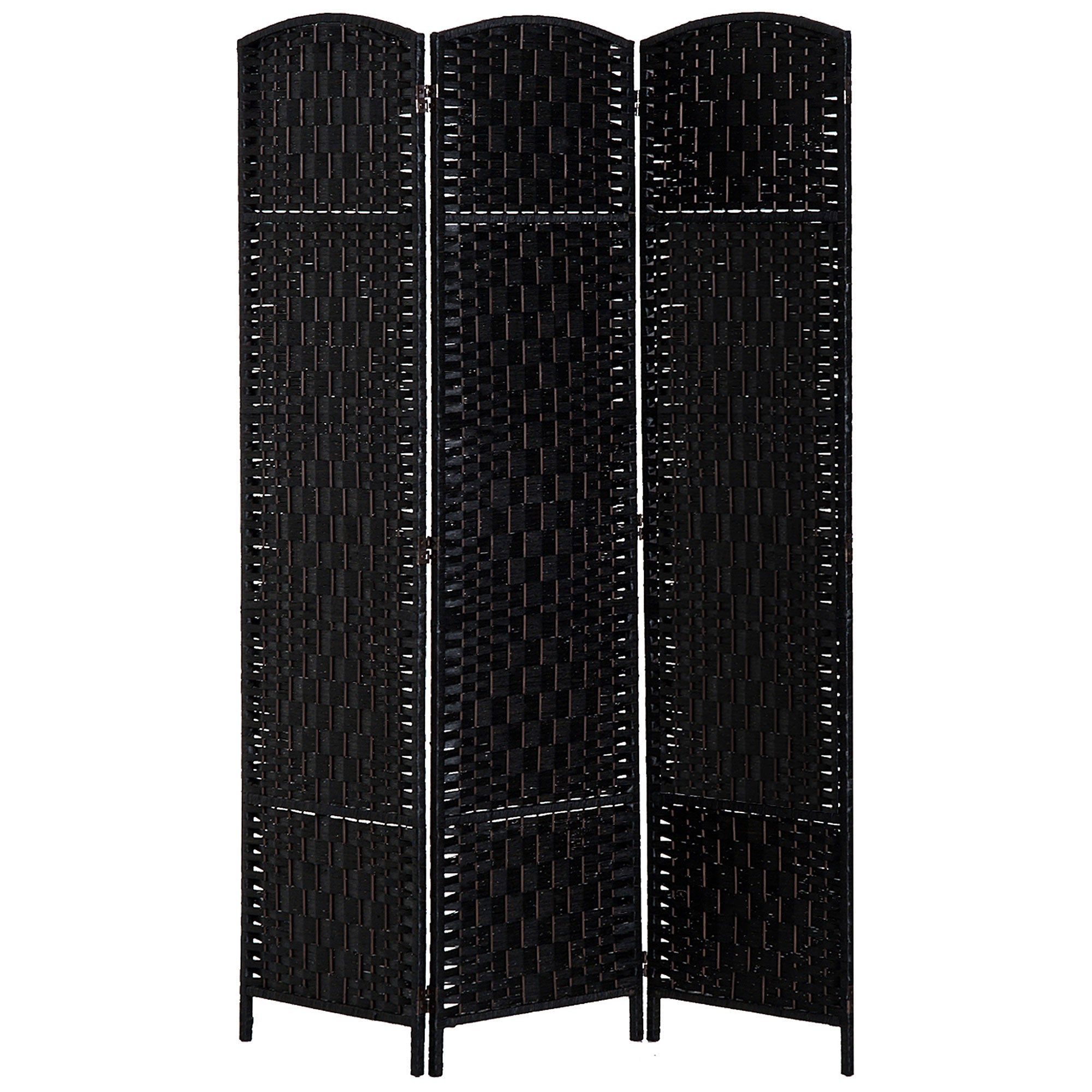 HOMCOM Partition Perfection: 6ft 3-Panel Wooden Frame Folding Room Divider, Black Wall Partition for Bedroom, Home Office
