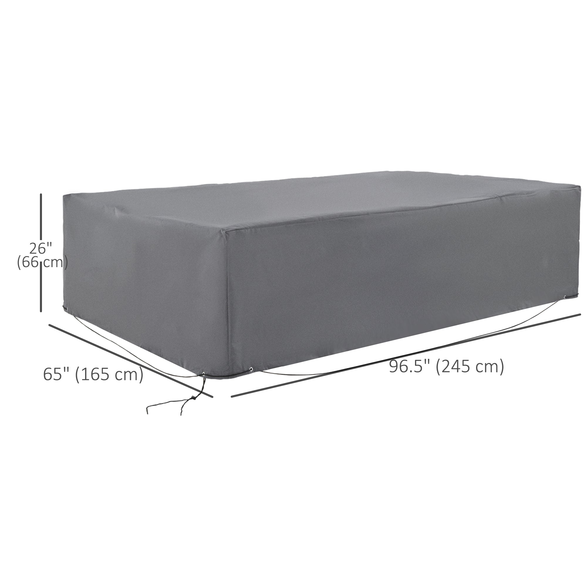 Outsunny 97" x 65" x 26" Weatherproof Outdoor Sectional Patio Furniture Cover w/ Ultimate Protection Grey
