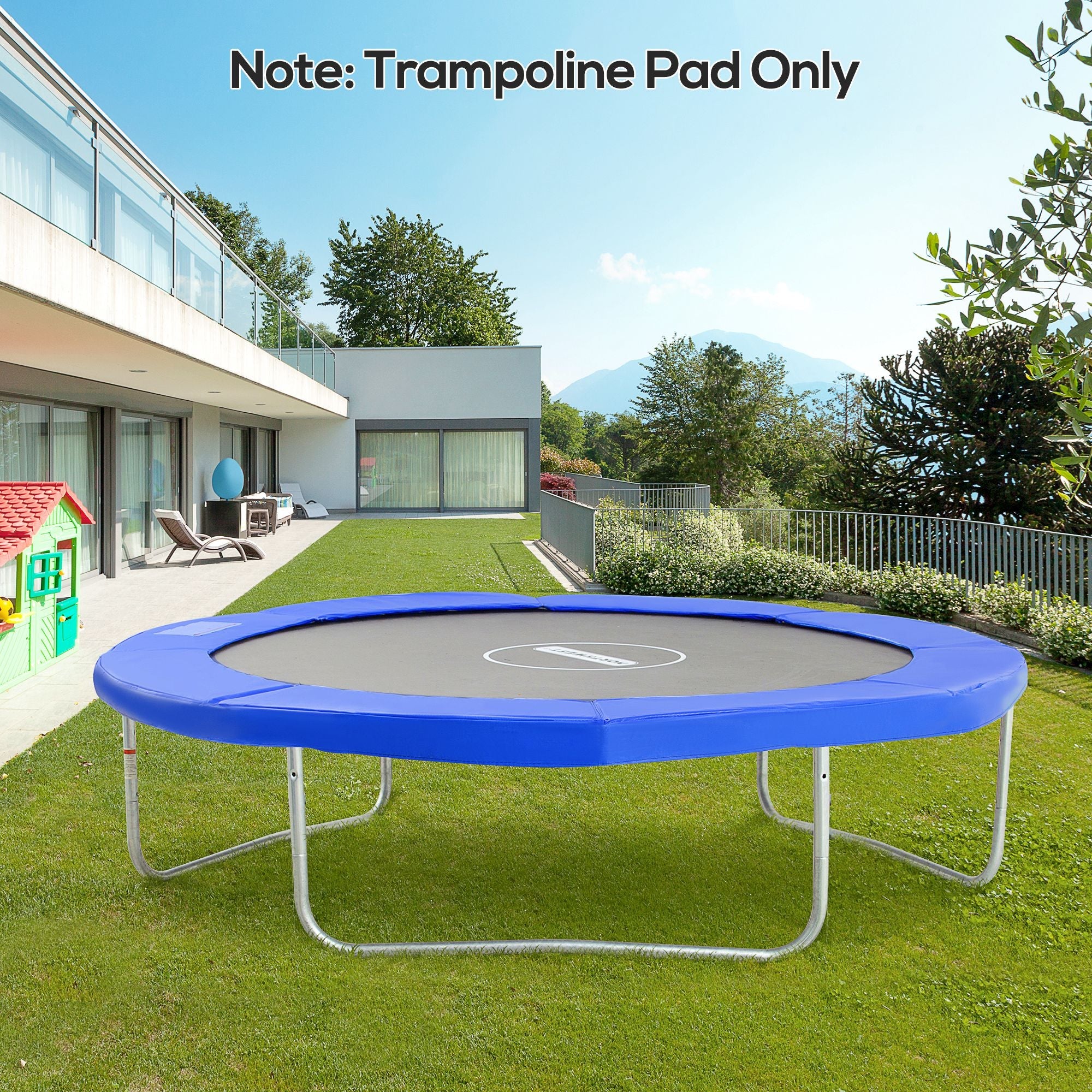 HOMCOM 8ft Trampoline Safety Pad Spring Cover Gymnastics Bounce Jump EPE Foam Protection Blue