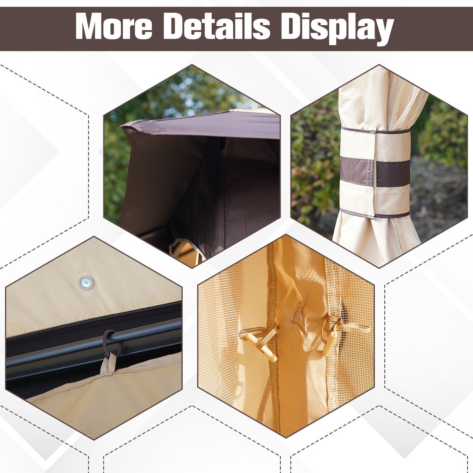 Outsunny 10' x 10' Soft Top Gazebo Canopy Tent w/ Double Roof, Eaves Design and Mesh Netting Sidewall Outdoor Patio Large Garden