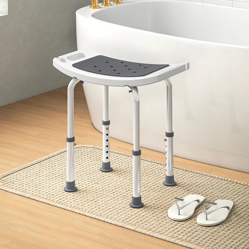 Height Adjustable Shower Chair Padded Bath Seat for Senior,