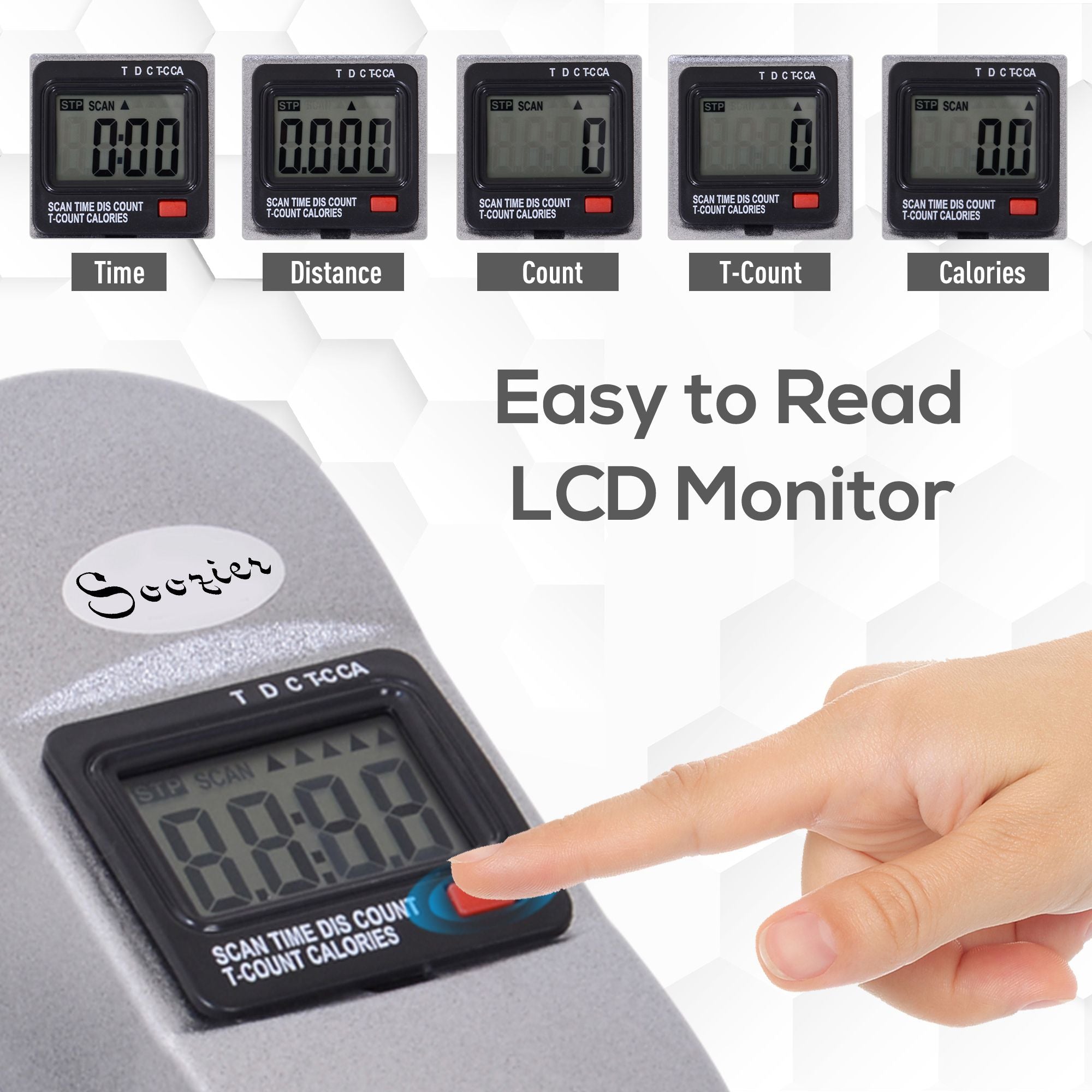 Soozier Compact Exercise Bike Portable Mini Pedal Fitness Cycle with LCD Display for Arms & Legs Workout Silver