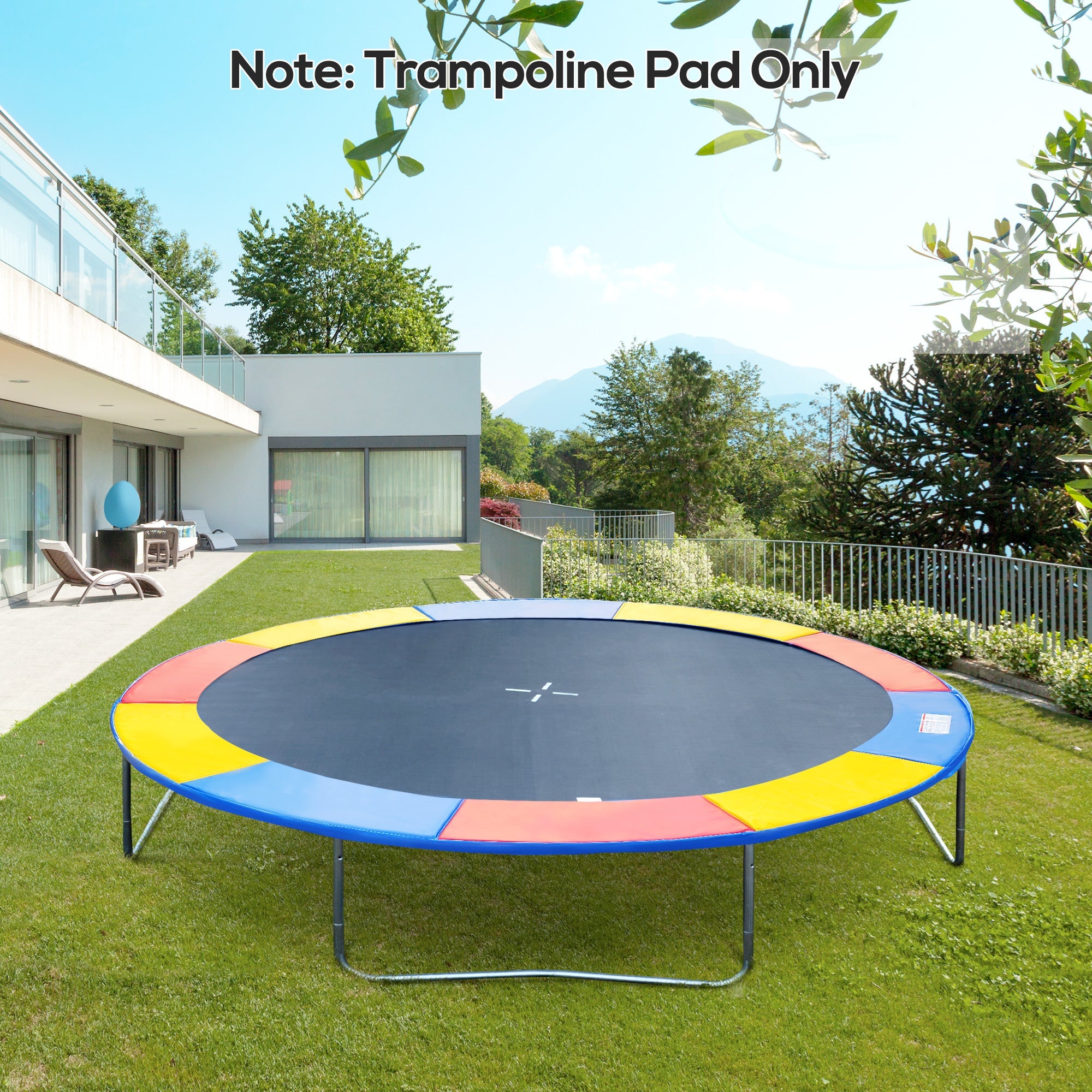 HOMCOM 8ft Trampoline Pad Safety Foam Replacement Jump Cover Colorful