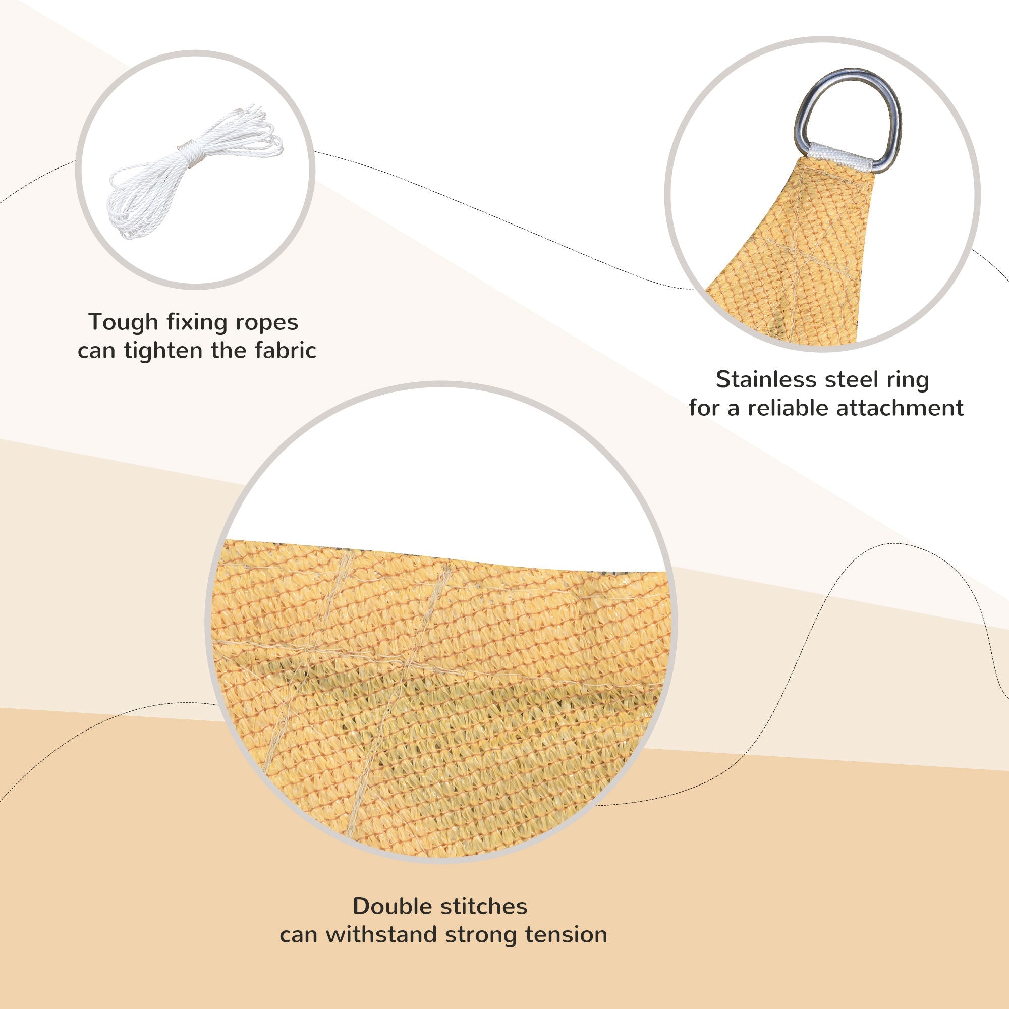 Outsunny Canopied Comfort: 10'x10' Square Sun Shade Sail, UV Protection Canopy for Outdoor, Garden Shelter with Portable Bag, Sand